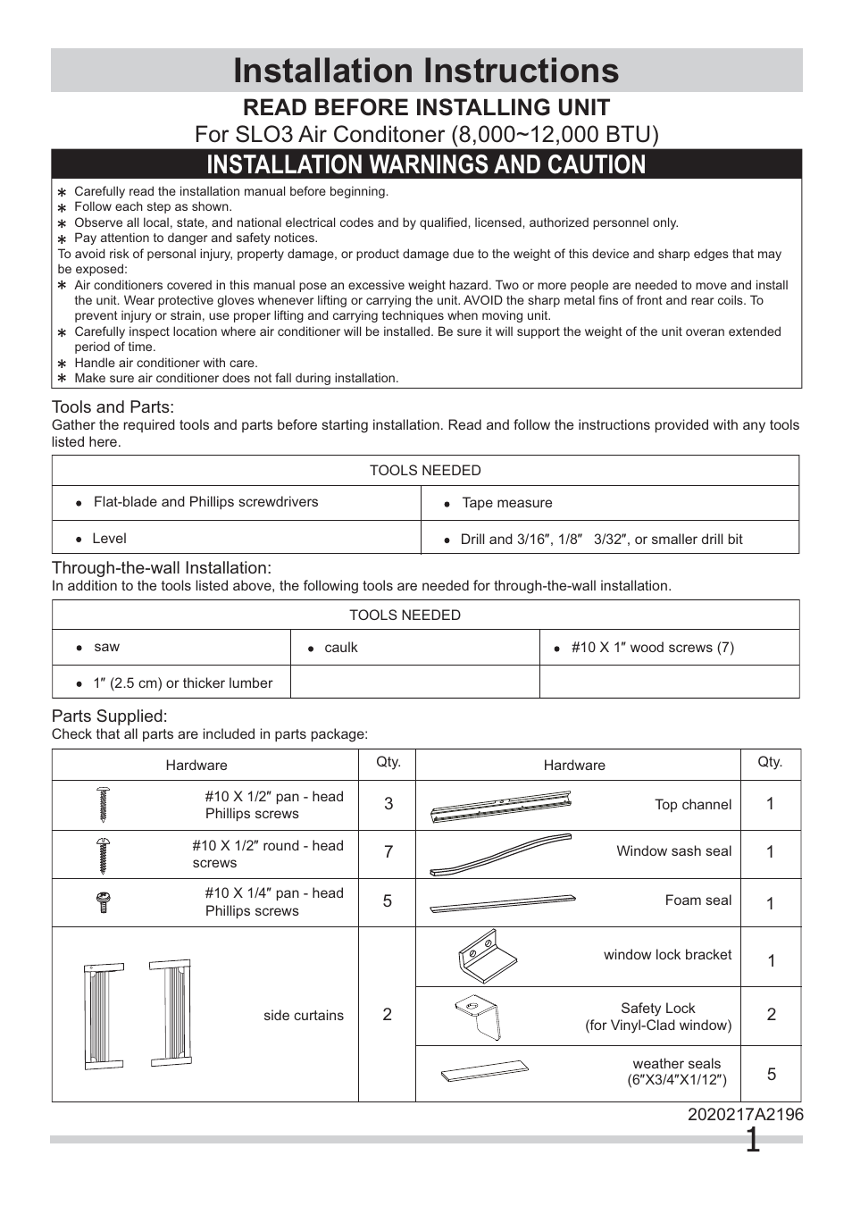 FRIGIDAIRE FRA064ZU1 User Manual | 6 pages