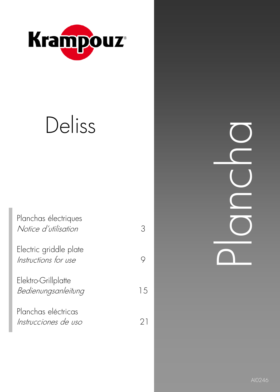 Krampouz Deliss plancha User Manual | 28 pages
