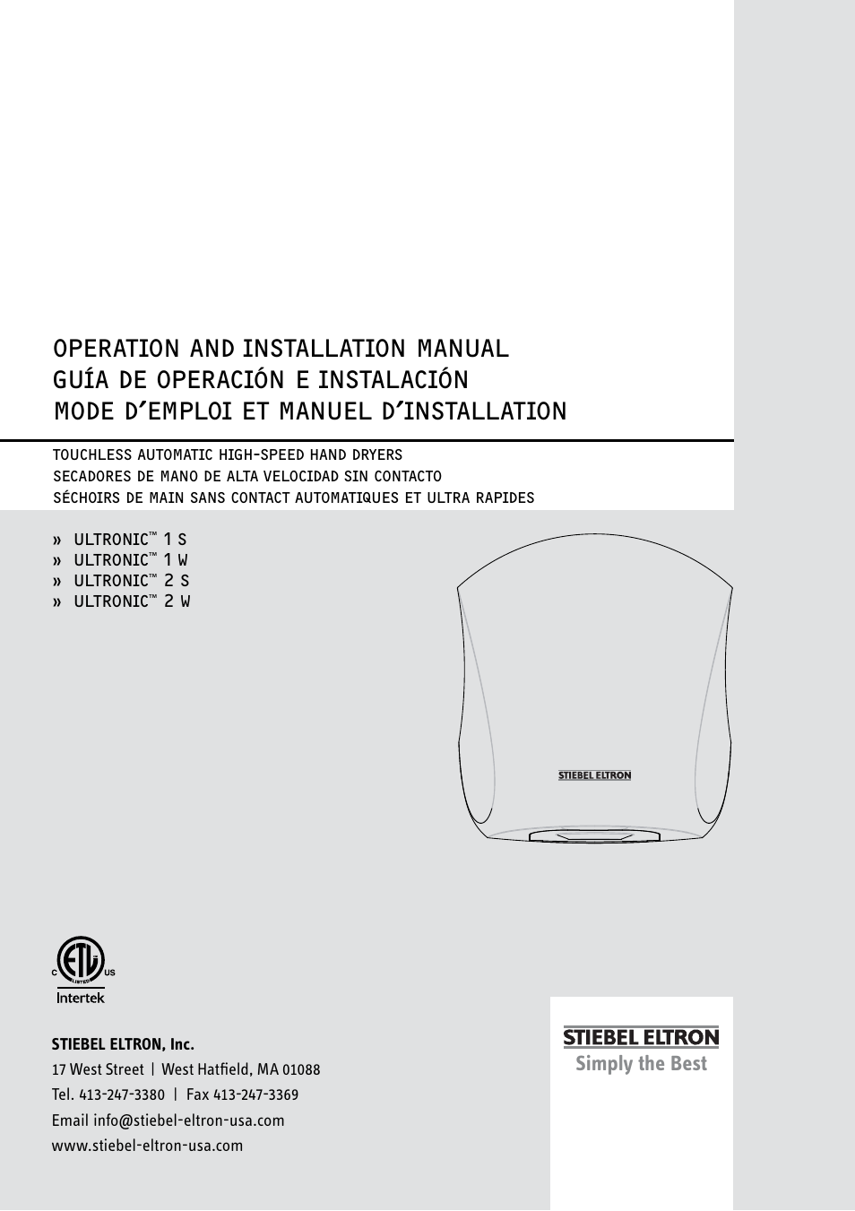 STIEBEL ELTRON ULTRONIC 2 W User Manual | 31 pages