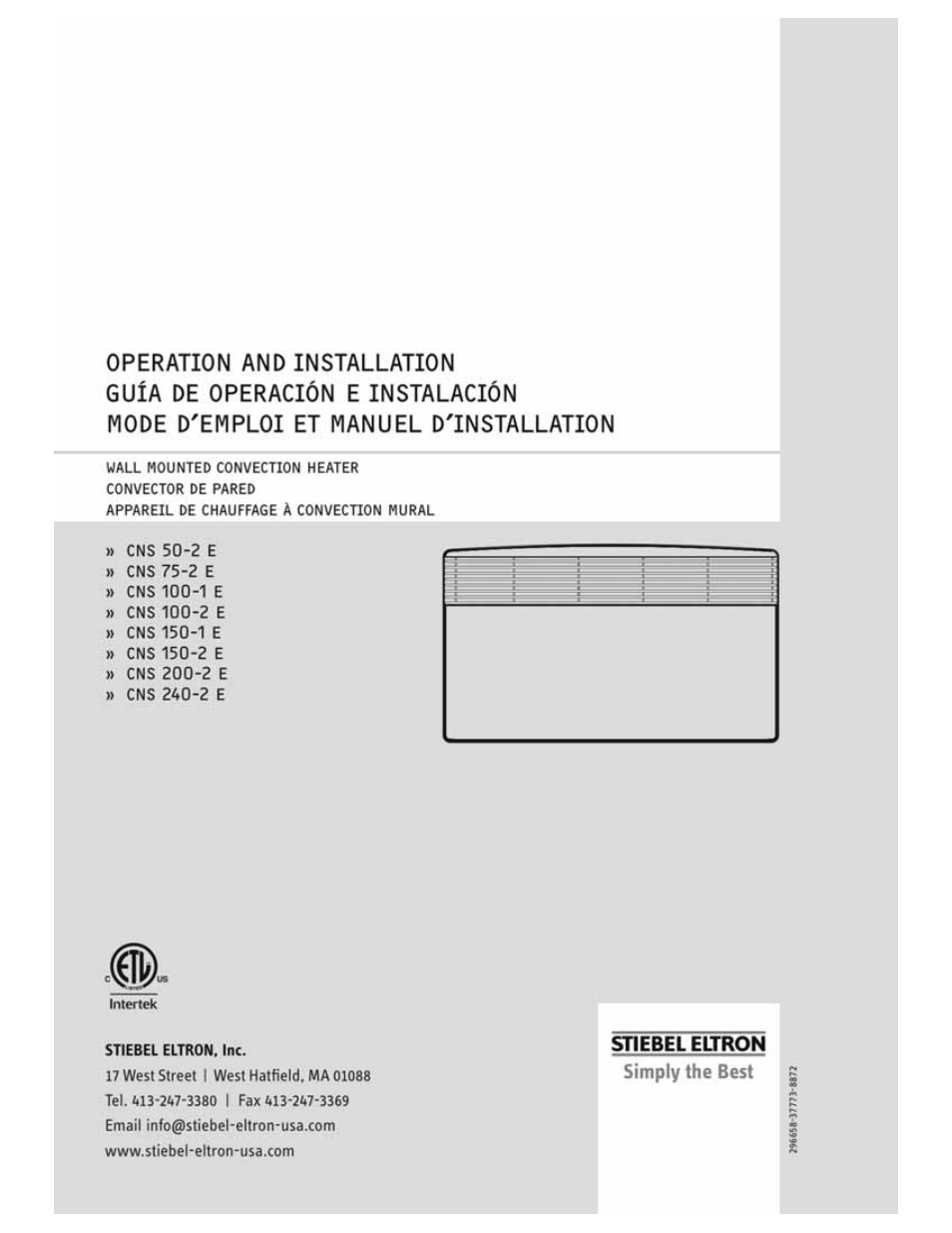 STIEBEL ELTRON CNS 240-2 E User Manual | 24 pages