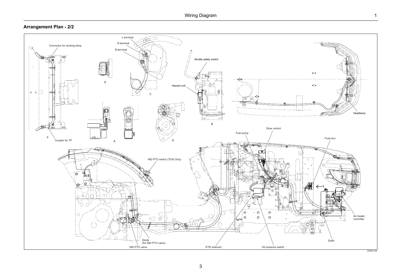 Wiring diagram 1 3 arrangement plan - 2/2 | Cub Cadet 7532 User Manual | Page 215 / 232