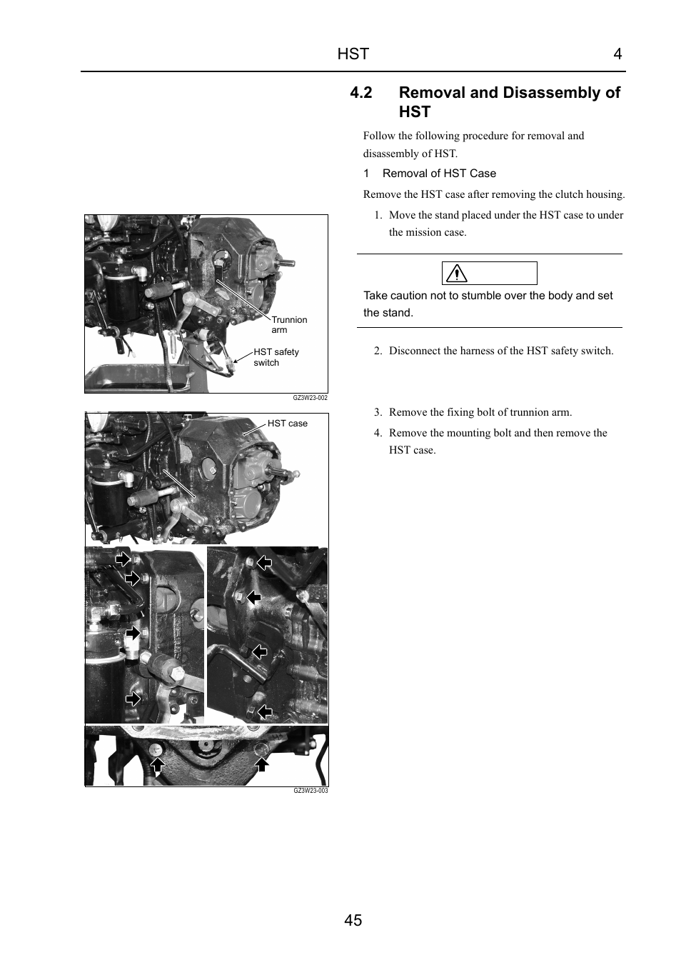 2 removal and disassembly of hst, Removal and disassembly of hst | Cub Cadet 7532 User Manual | Page 85 / 232