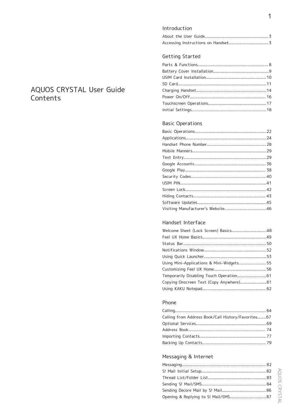 Sharp AQUOS Crystal User Manual | Page 3 / 240