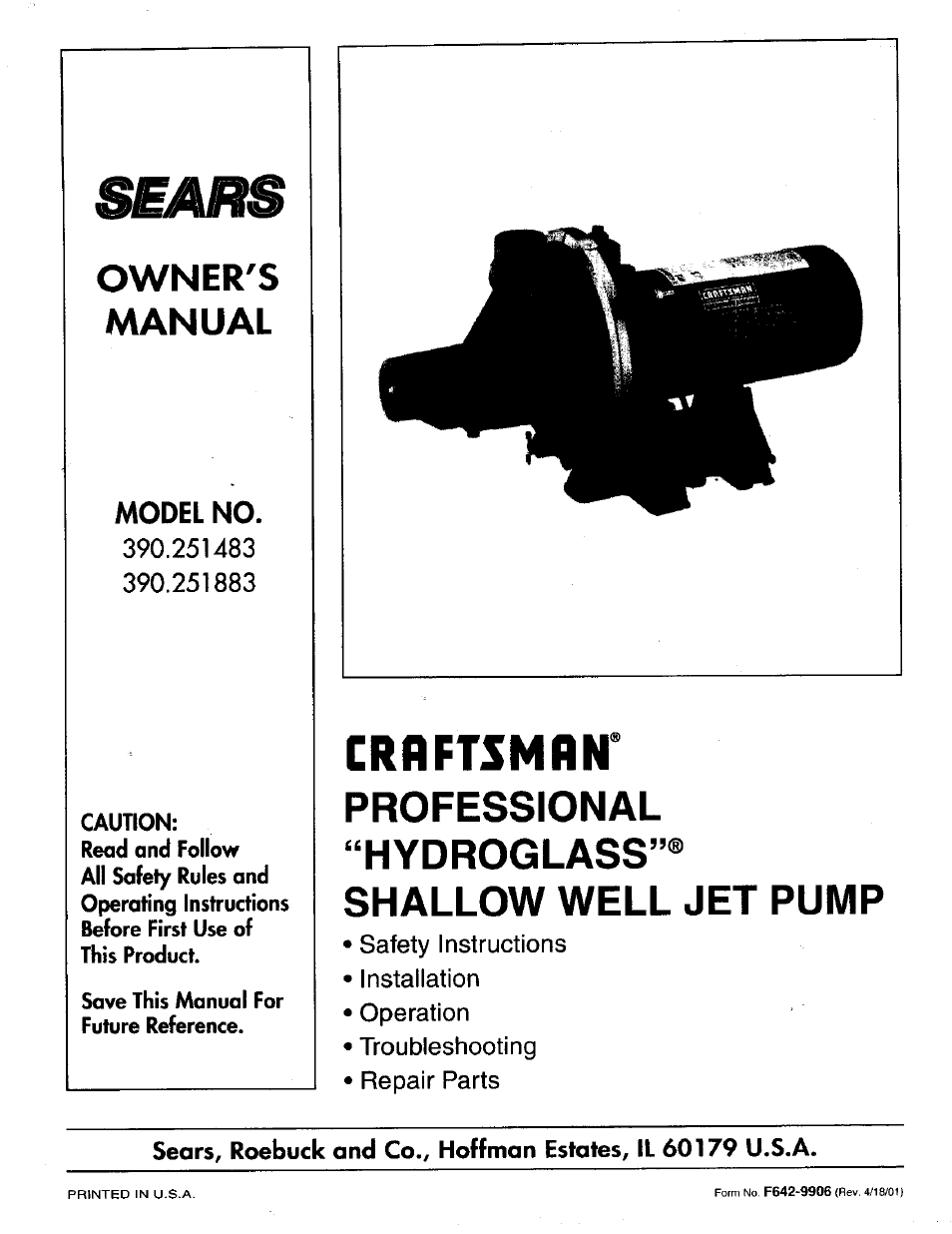 Craftsman 390.251883 User Manual | 12 pages