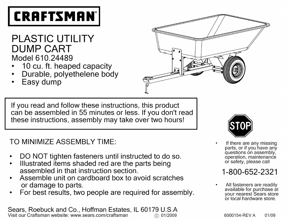 Craftsman 610.24489 User Manual | 11 pages