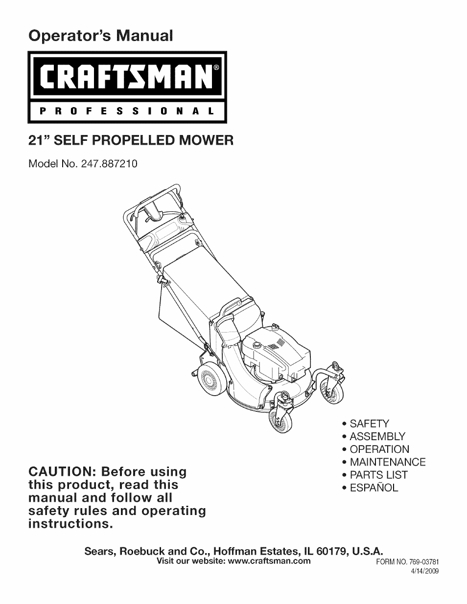 Craftsman 247.887210 User Manual | 60 pages