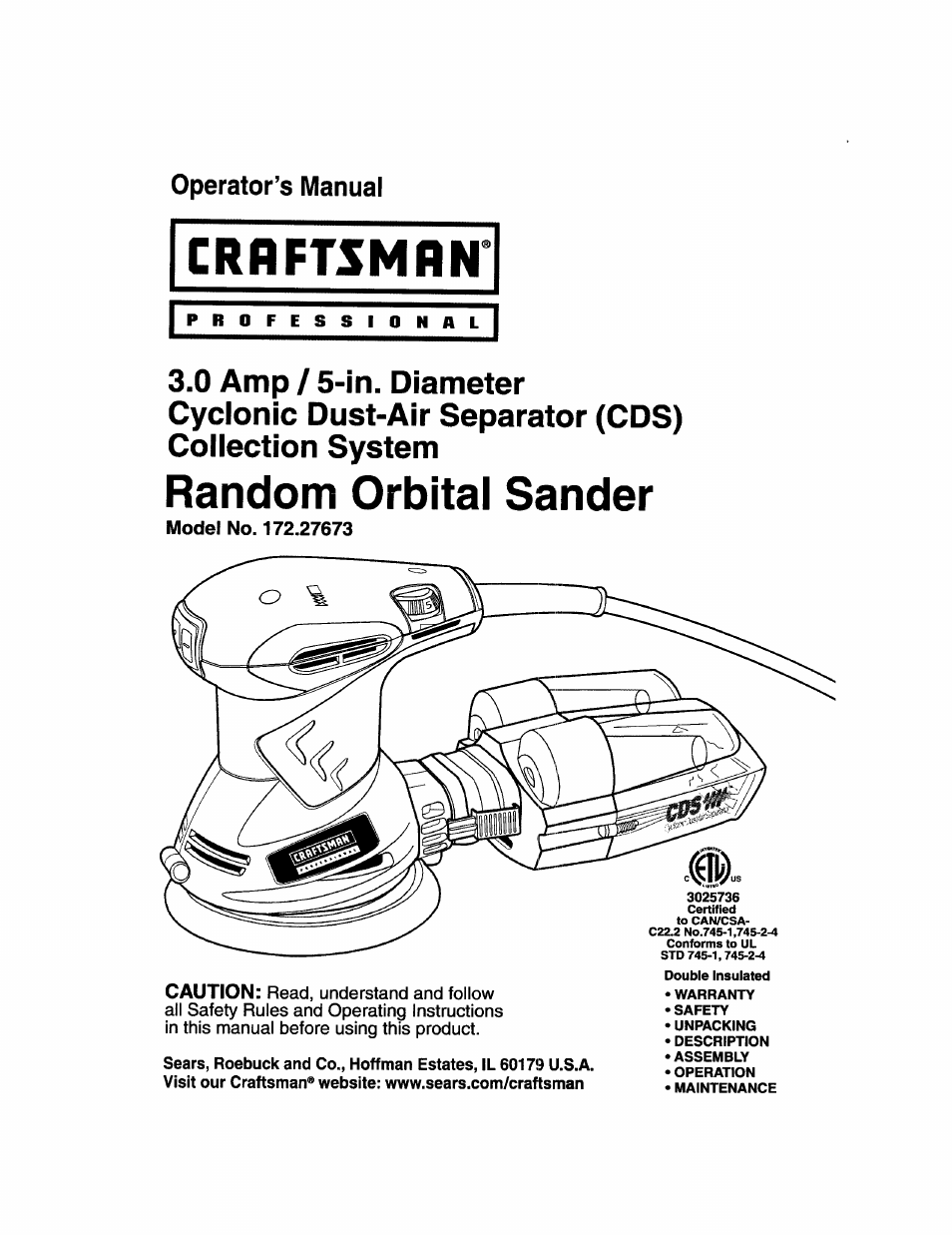 Craftsman 172.27673 User Manual | 52 pages