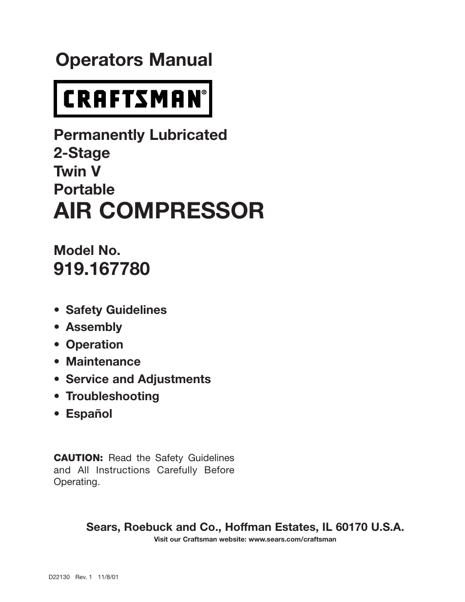 Craftsman 919.16778 User Manual | 36 pages