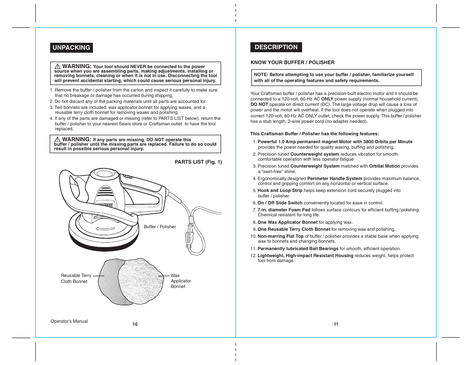 17021 10-11.ai | Craftsman 7-IN. BUFFER / POLISHER 172.10721 User Manual | Page 6 / 10