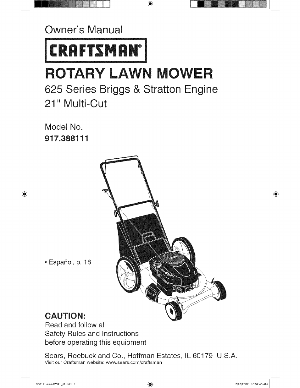 Craftsman 917.388111 User Manual | 44 pages