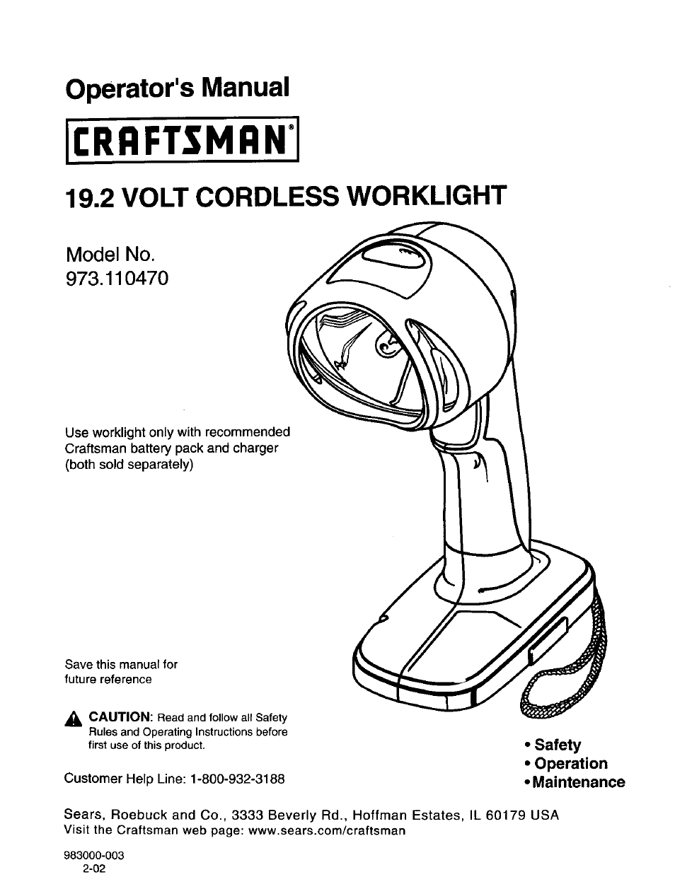 Craftsman 973.110470 User Manual | 16 pages