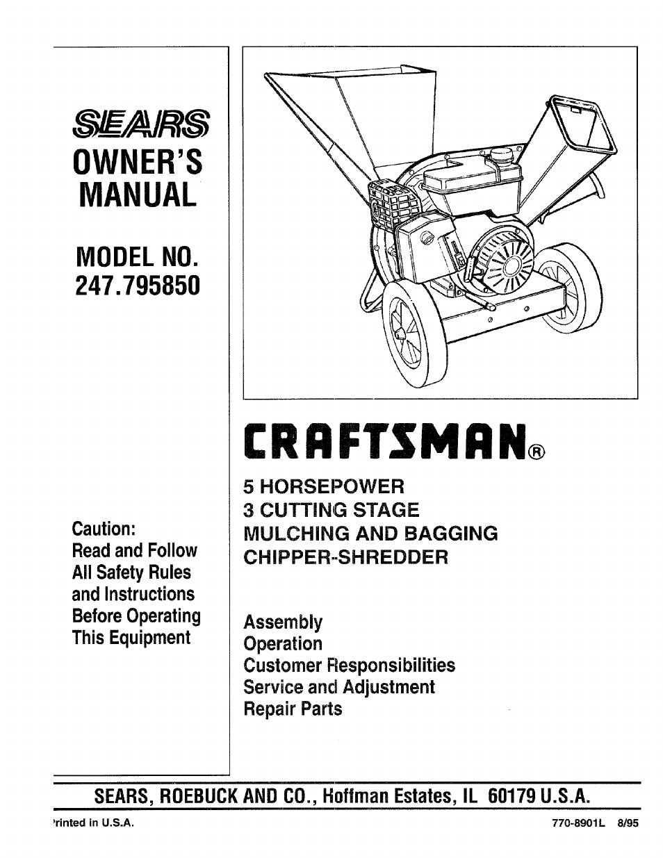 Craftsman 247.795850 User Manual | 42 pages
