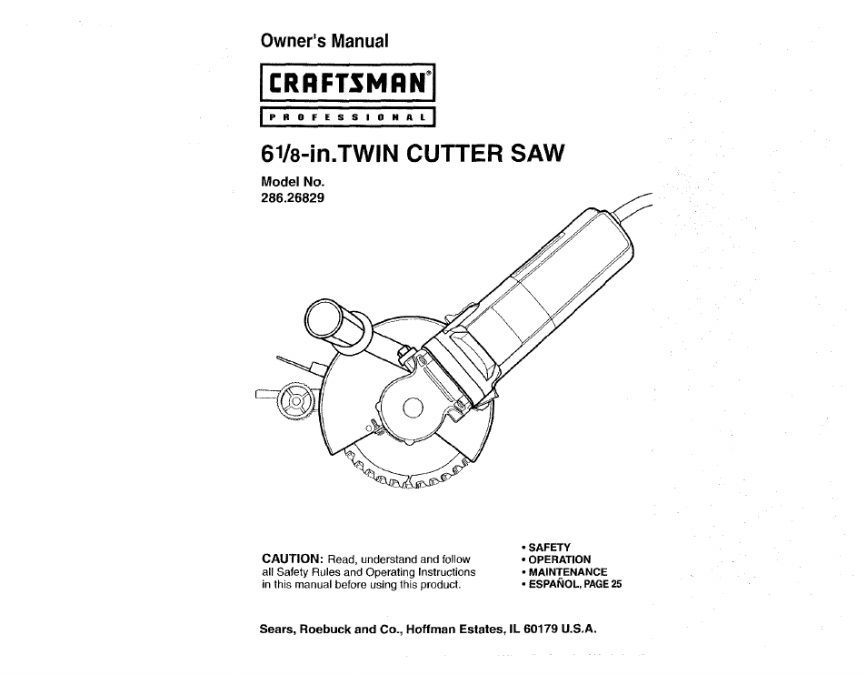 Craftsman 286.26829 User Manual | 46 pages