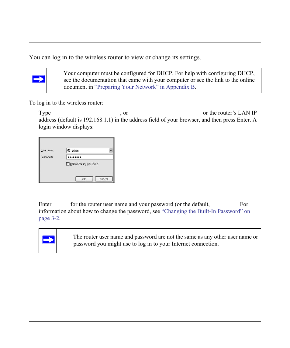 Logging in to your wireless router, Logging in to your wireless router -2 | NETGEAR wndr3700 User Manual | Page 15 / 149