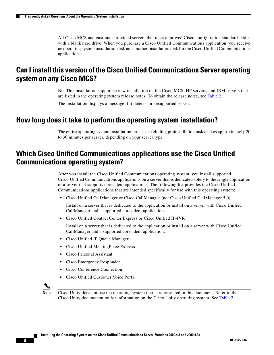 Cisco Cisco Unified Communications Server 2000.4.3a User Manual | Page 8 / 38