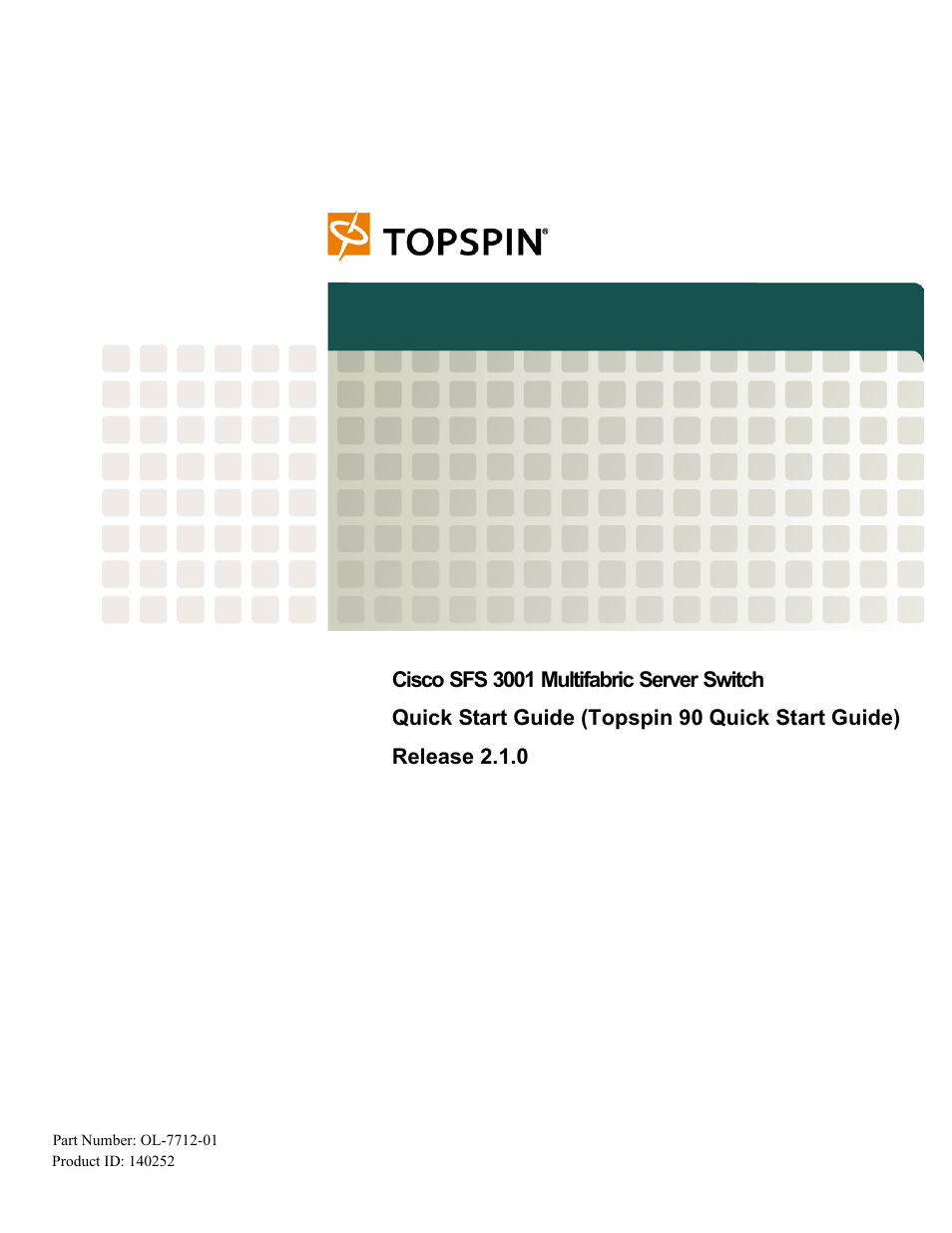 Cisco TOPSPIN SFS 3001 User Manual | 30 pages