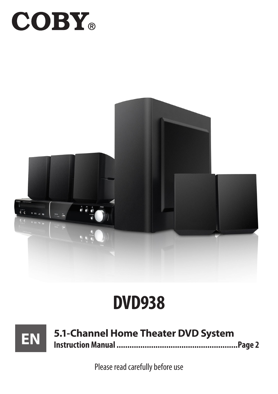 COBY electronic 5.1 Channel Home Theater DVD System DVD938 User Manual | 60 pages