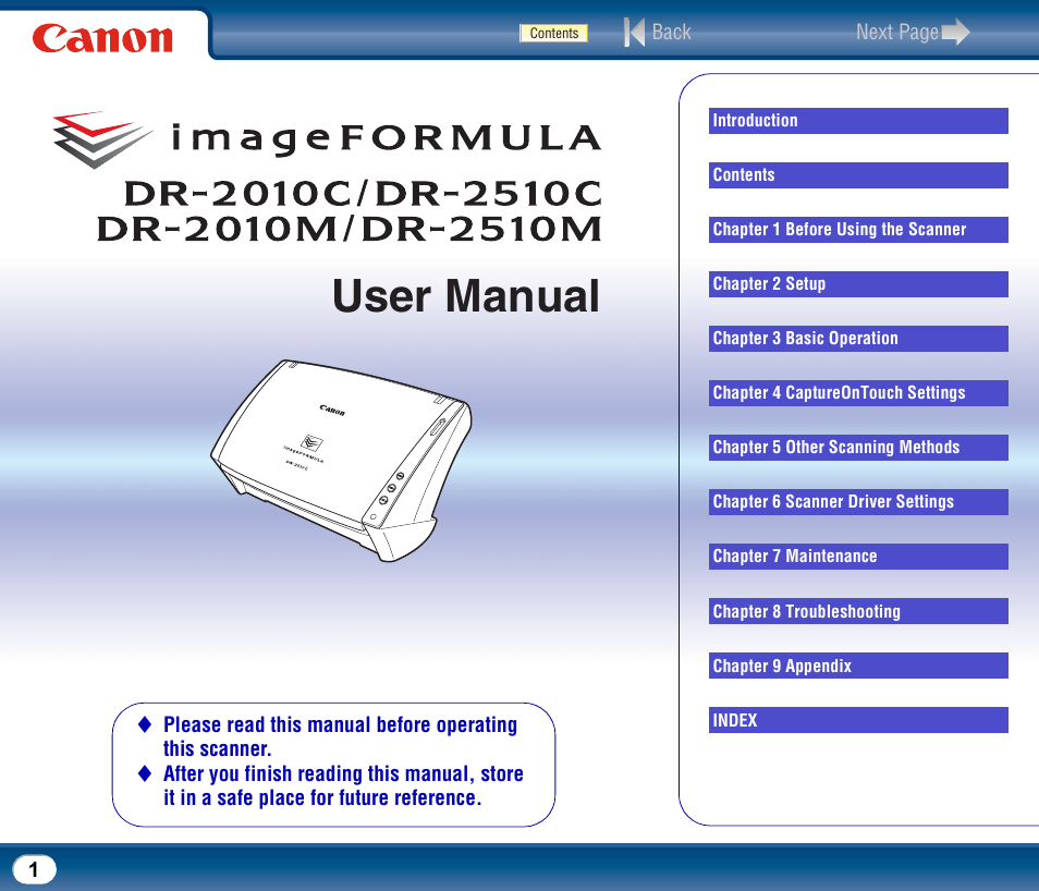 Canon DR-2510M User Manual | 118 pages