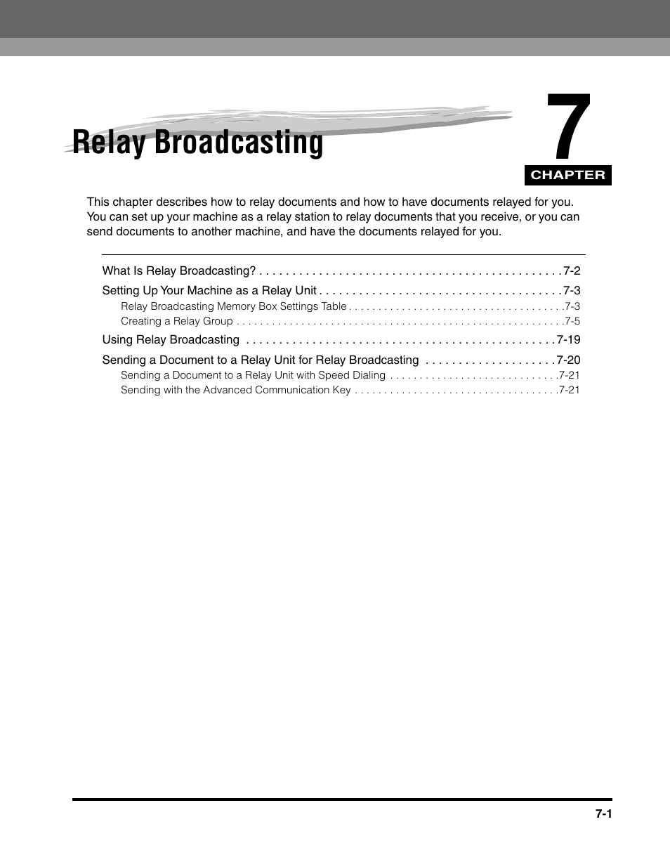 Relay broadcasting, Chapter 7 | Canon IMAGERUNNER 2010F User Manual | Page 208 / 382