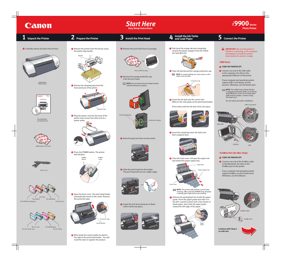 Canon I9900 User Manual | 2 pages