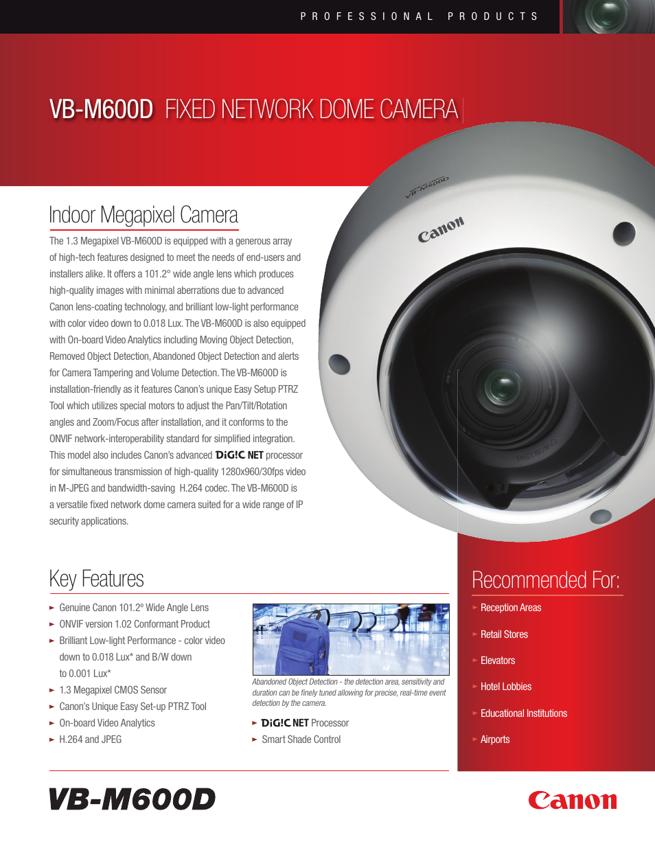 Canon VB-M600D User Manual | 2 pages