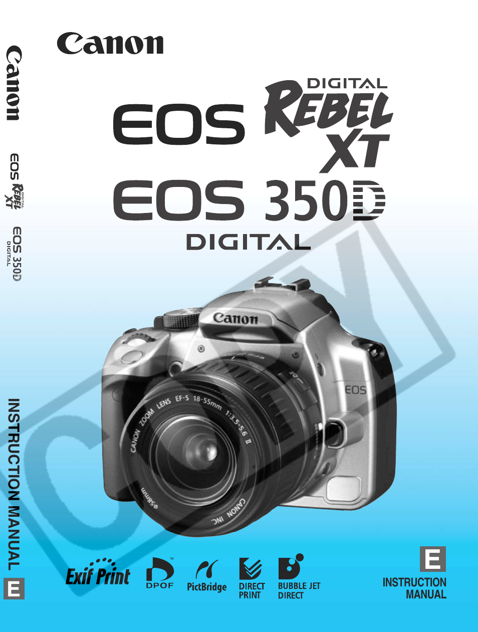 Canon EOS Rebel XT User Manual | 172 pages