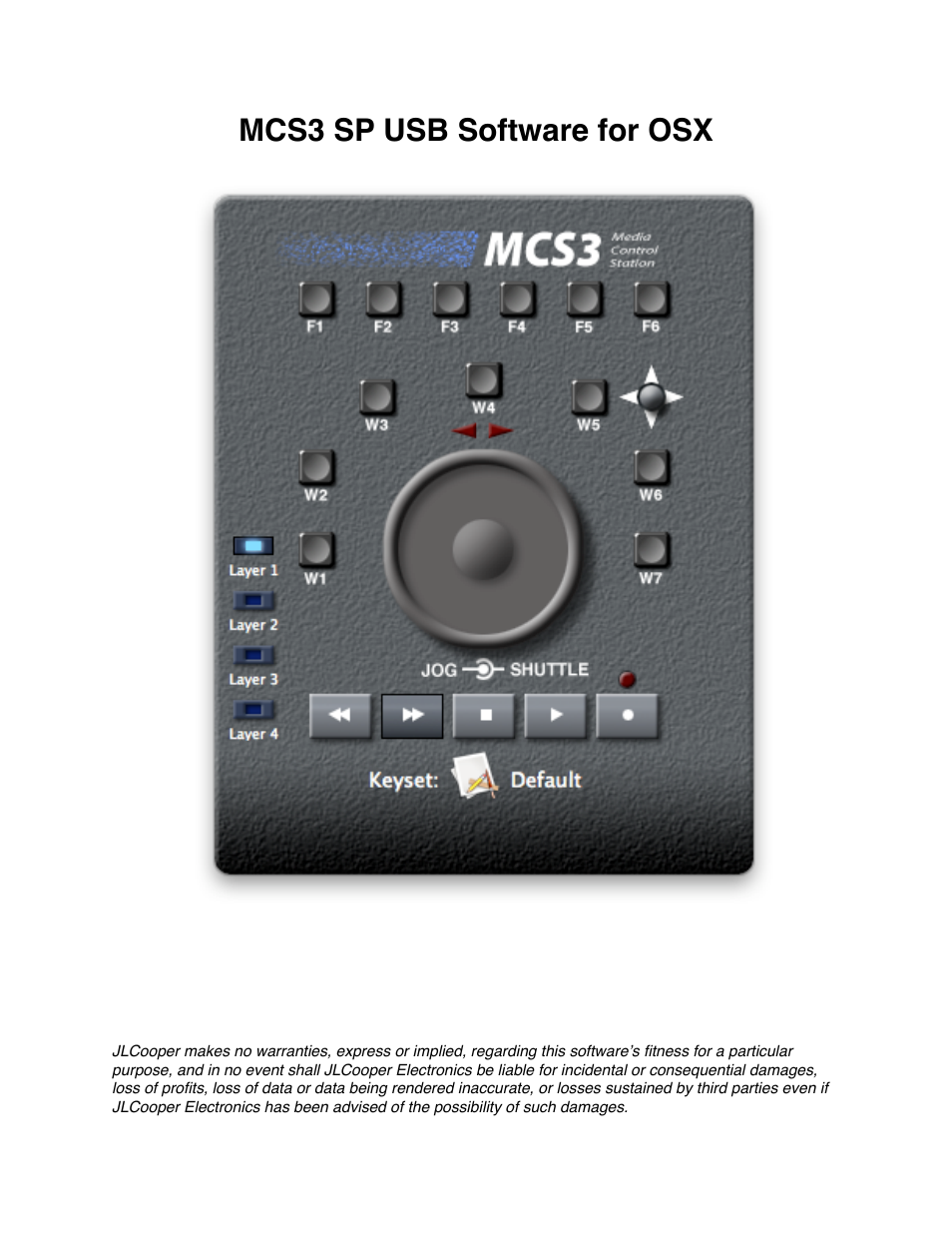 JLCooper MCS3 SP USB for OSX User Manual | 43 pages