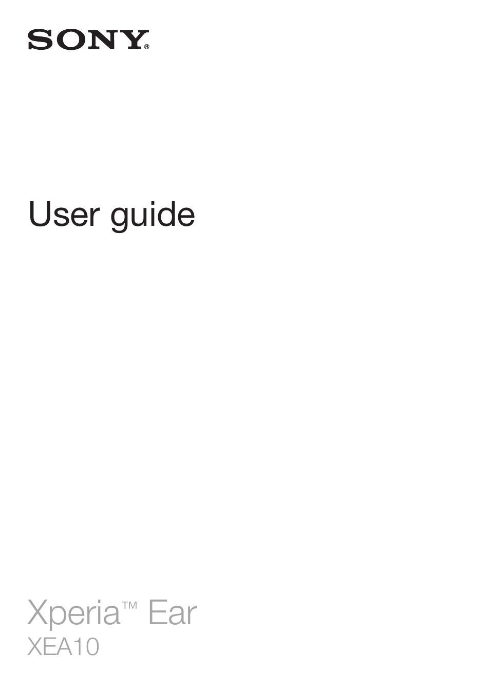 Sony Xperia Ear XEA10 User Manual | 18 pages