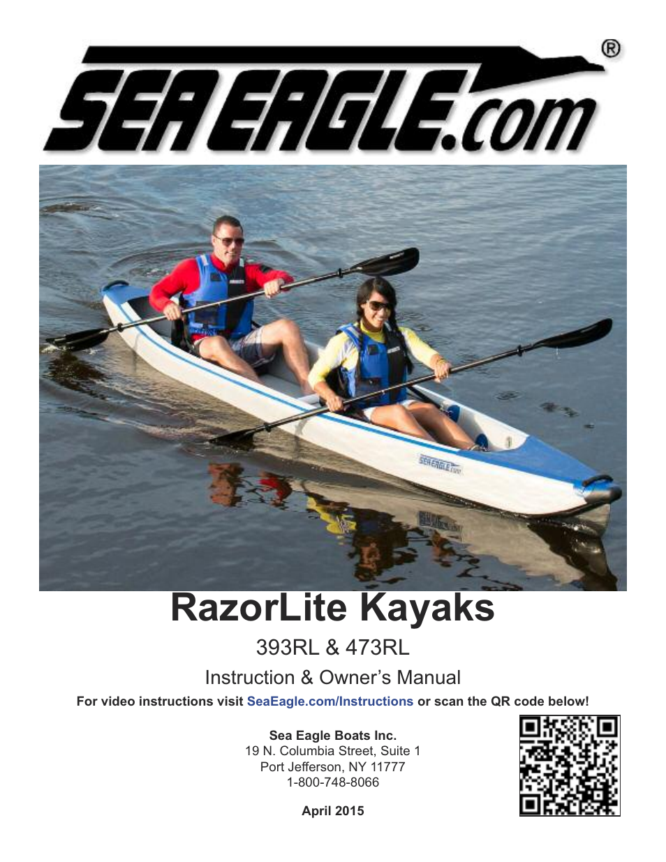 Sea Eagle RazorLite Kayaks (393RL RazorLite, 473RL RazorLite) User Manual | 13 pages