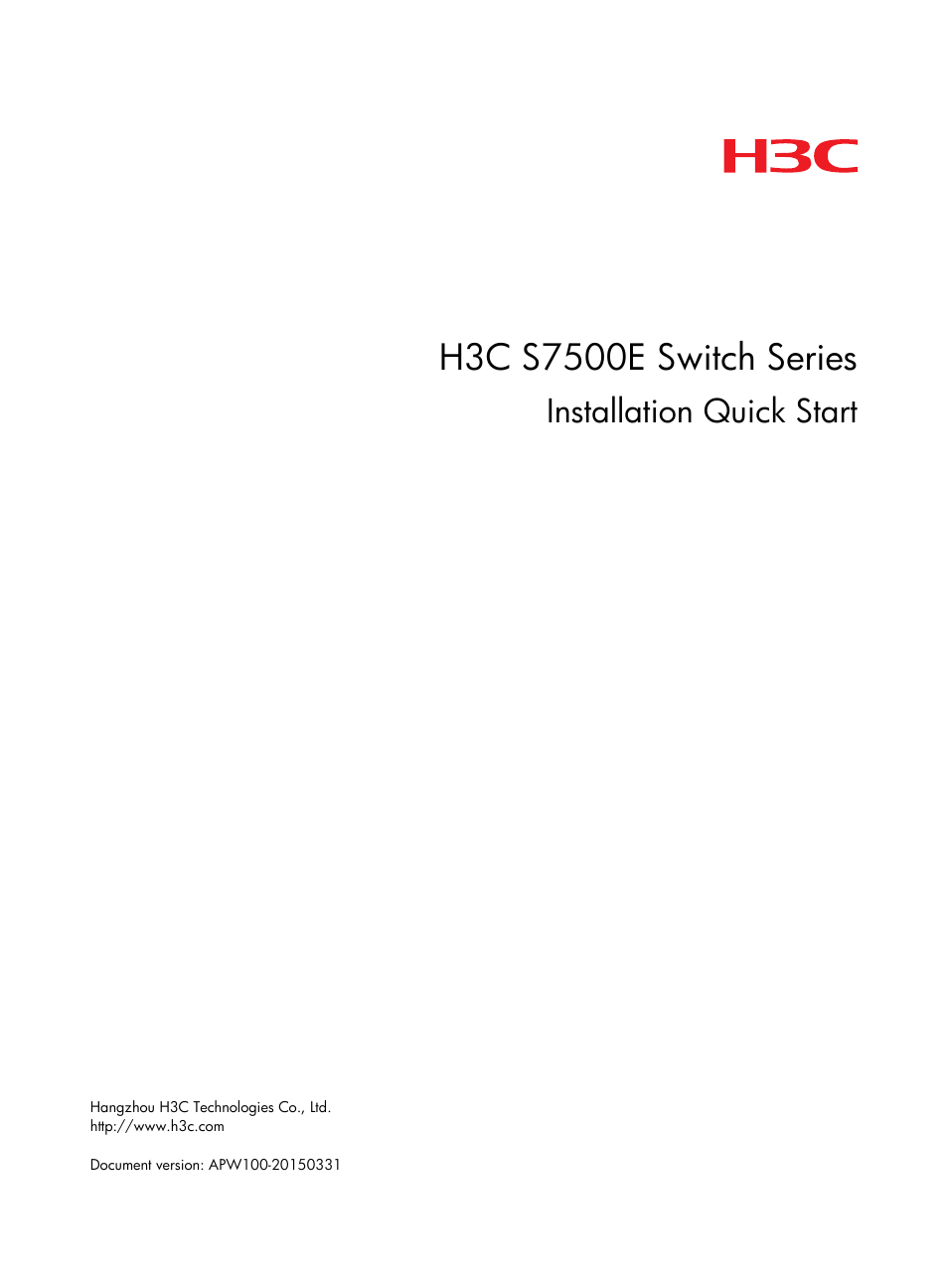 H3C Technologies H3C S7500E Series Switches User Manual | 25 pages
