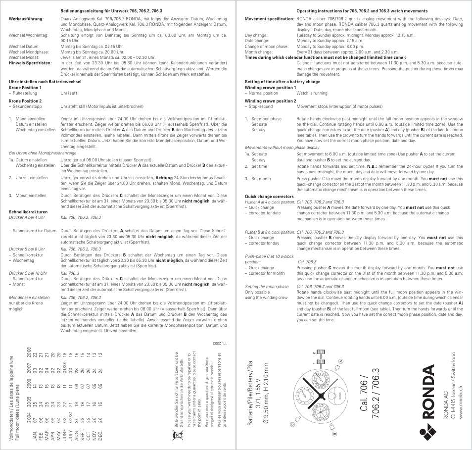 CHARMEX Модуль 706 User Manual | 2 pages