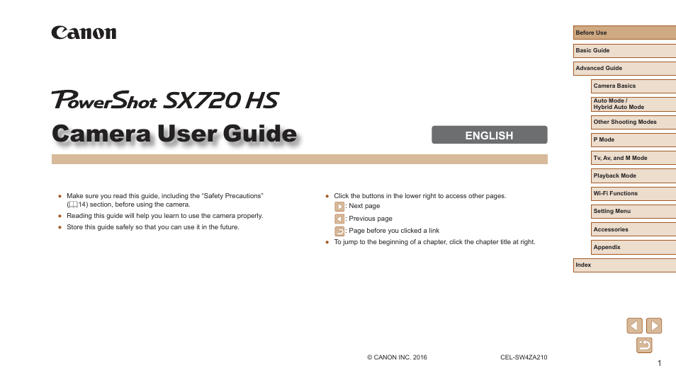 Canon PowerShot SX720 HS User Manual | 185 pages