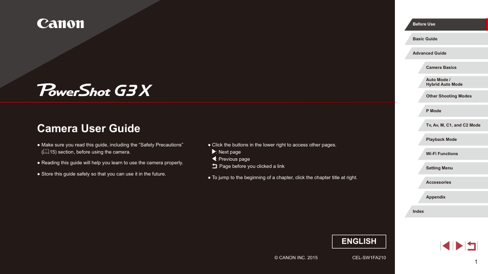 Canon PowerShot G3 X User Manual | 219 pages
