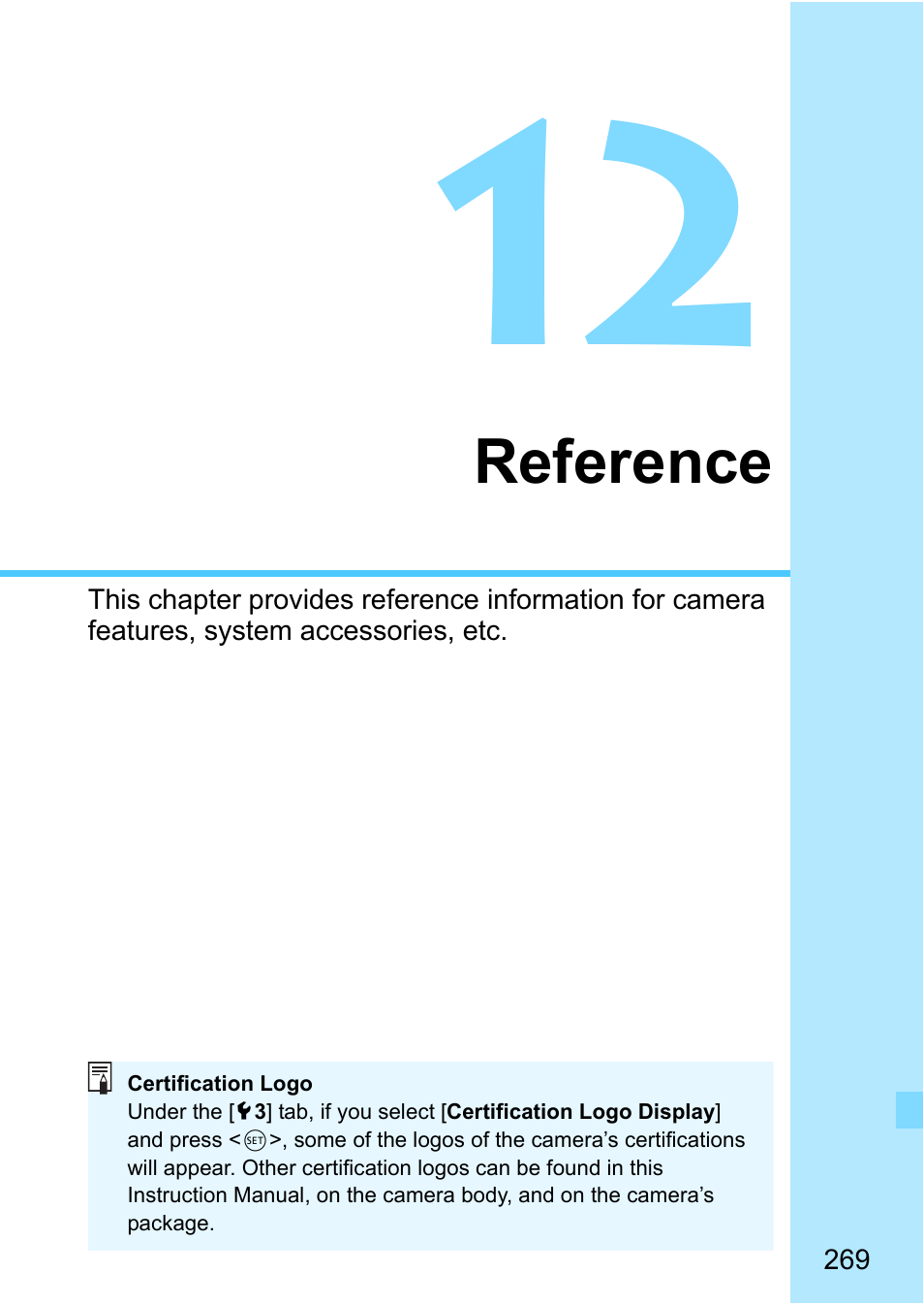 Reference | Canon EOS 1300D User Manual | Page 269 / 326