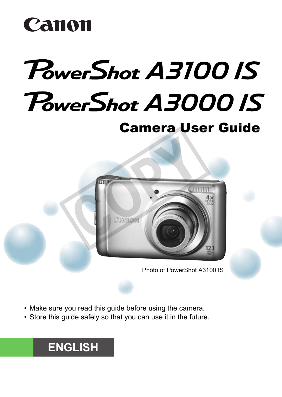 Canon A3000 IS User Manual | 148 pages