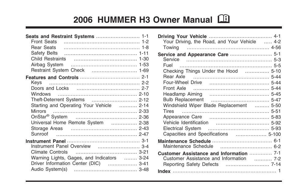 Hummer 2006 H3 User Manual | 420 pages