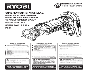 Ryobi P531 manuals