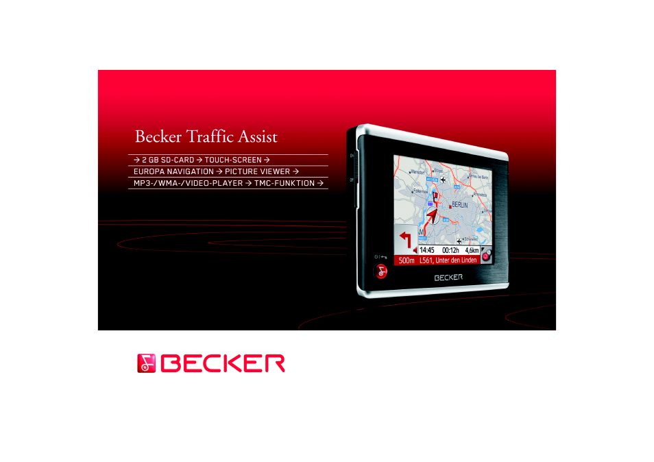 Becker upscreen Protector Pantalla para Becker Traffic Assist Z217 Película Protectora 