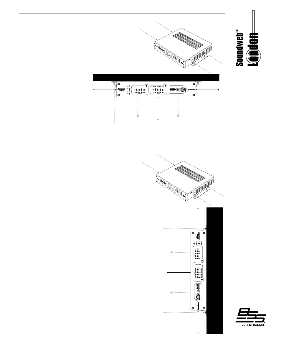 Under-table mounting, Wall mounting | BSS Audio BLU-50 Install Guide