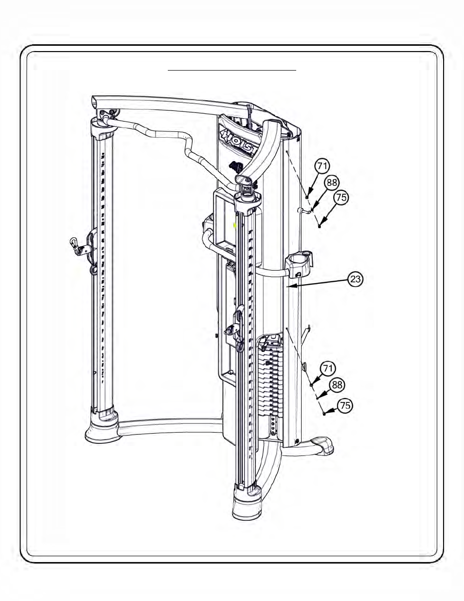 Owner’s manual frame assembly | Hoist Fitness Mi6 User Manual | Page 43