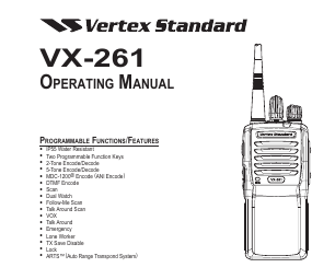 Vertex Standard Vx 261 Manuals