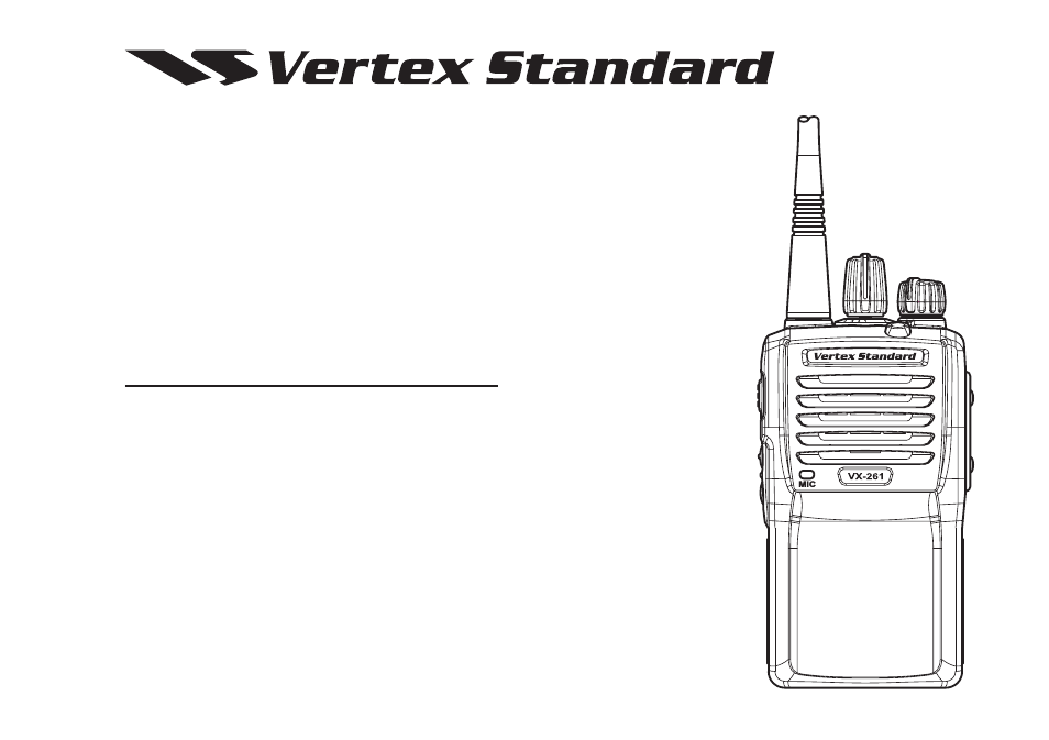 Vertex Standard Vx 261 User Manual 24 Pages