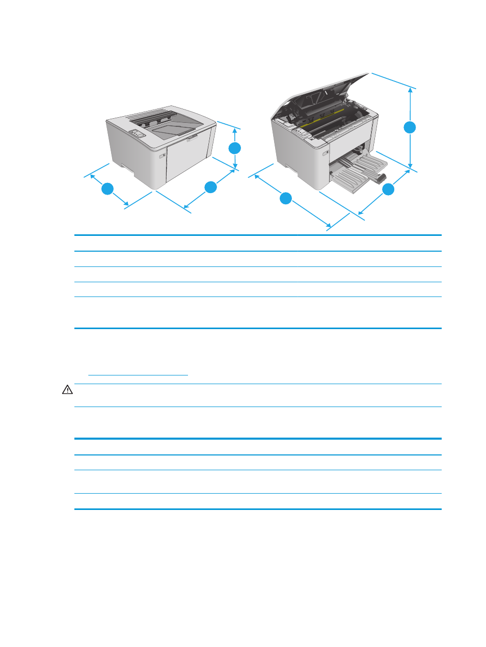 Printer dimensions, Operating-environment range | HP LaserJet Ultra