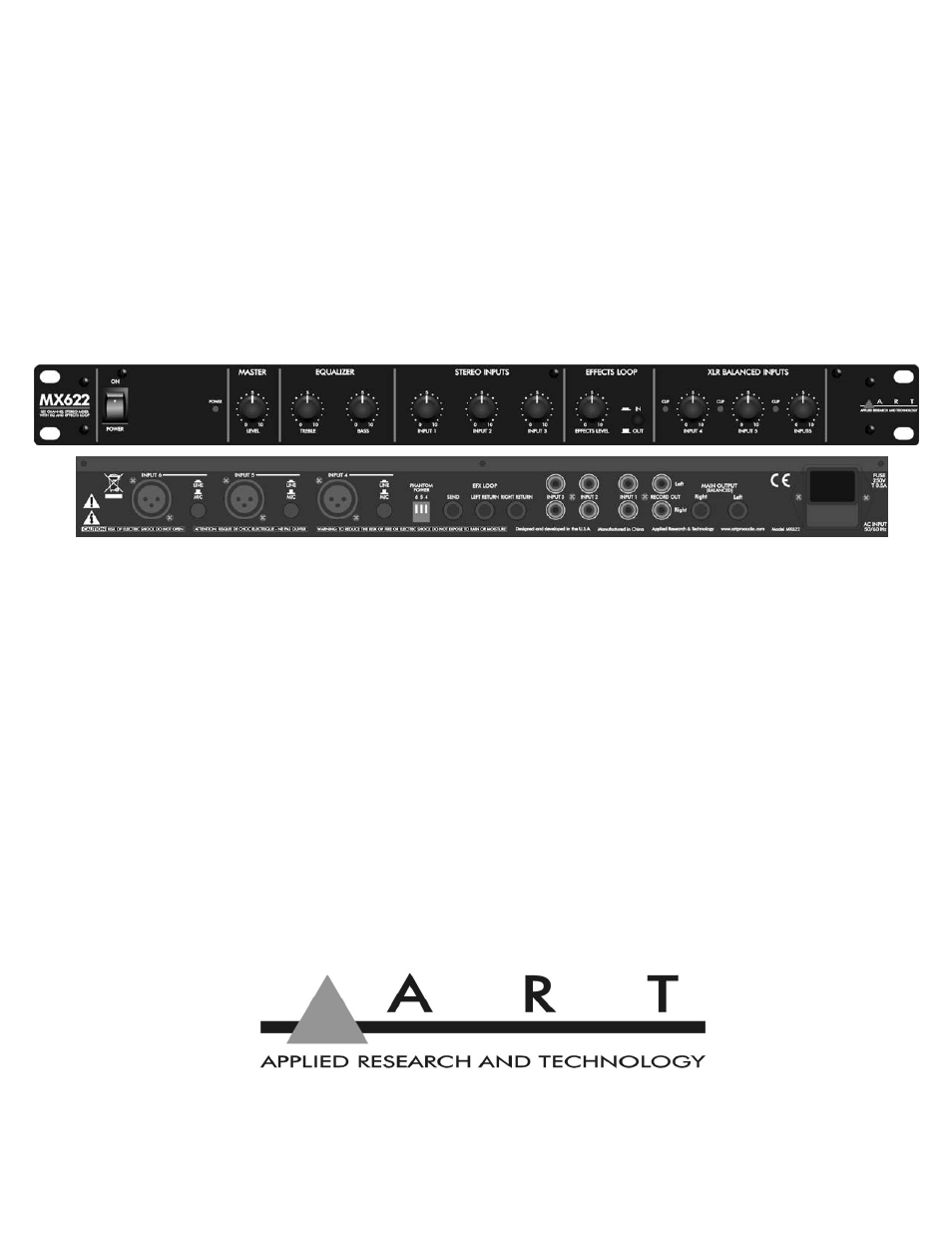 Art MX622BT Rackmount 6-Channel Stereo Mixer with Bluetooth, EQ, and ...