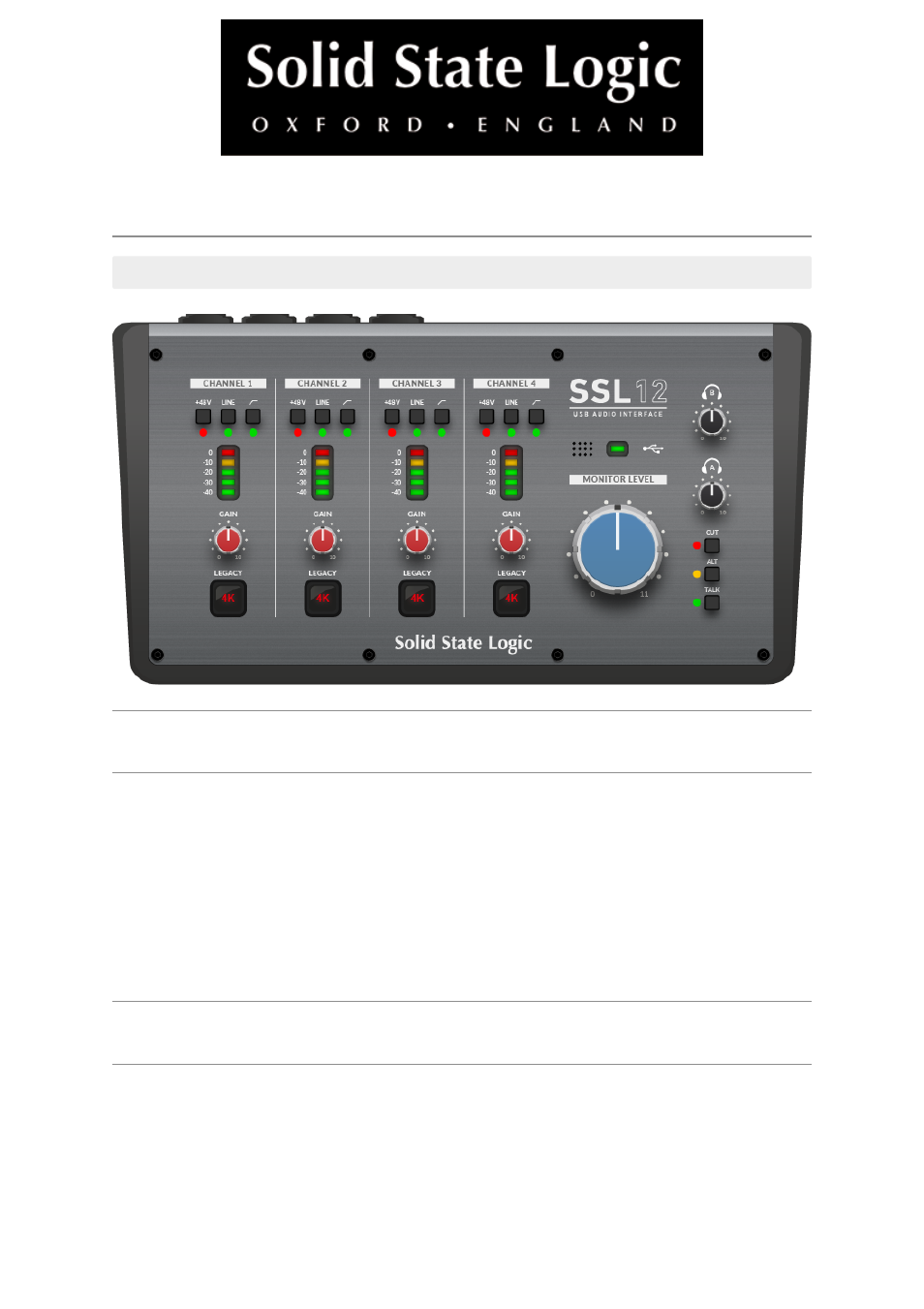 Solid state logic ssl 12 usb audio interface user manual 41 pages