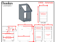 Omnirax CW30 Rolling Console (Black Melamine)