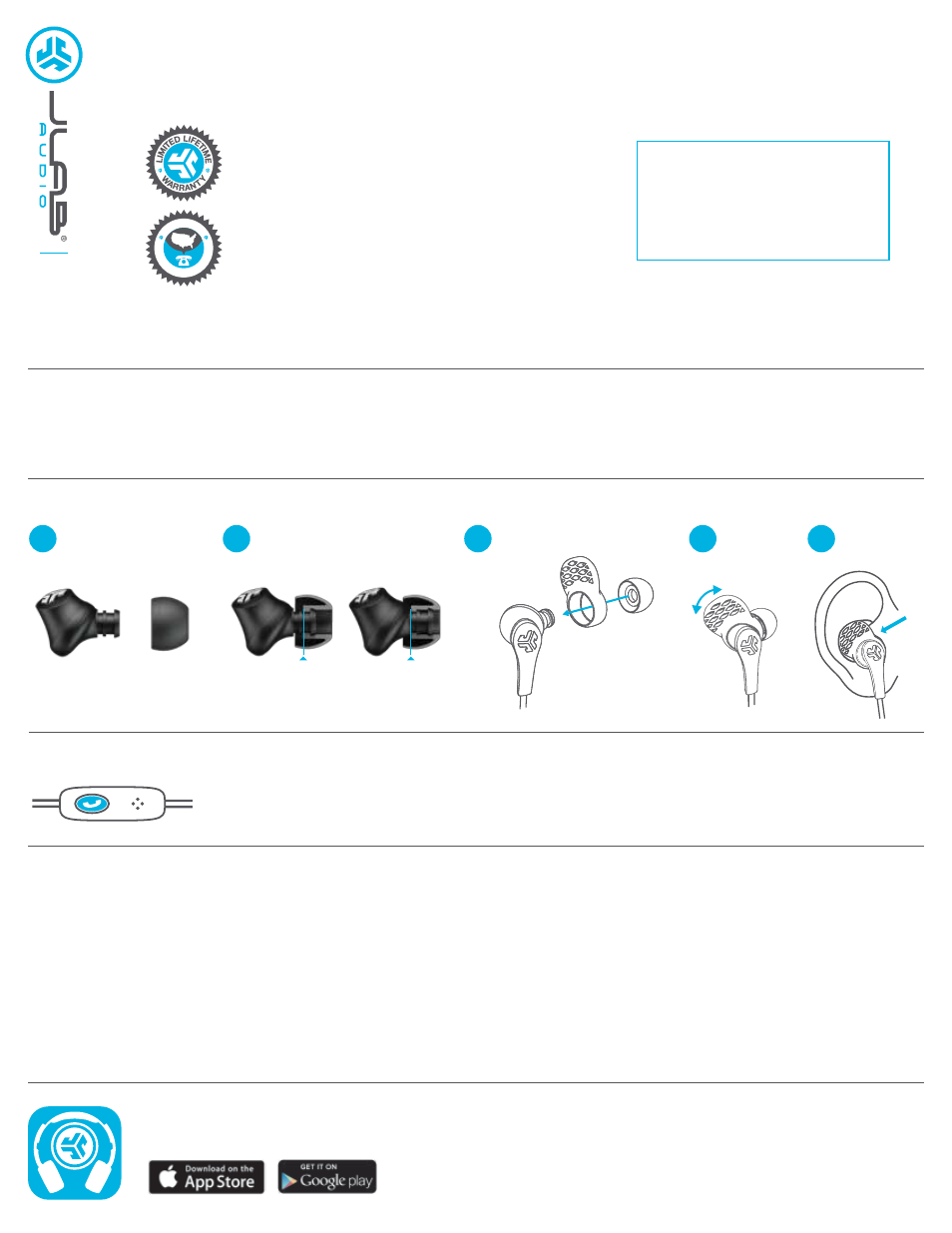 JLab Audio JBuds Pro Signature Wired Earbuds User Manual | 1 page