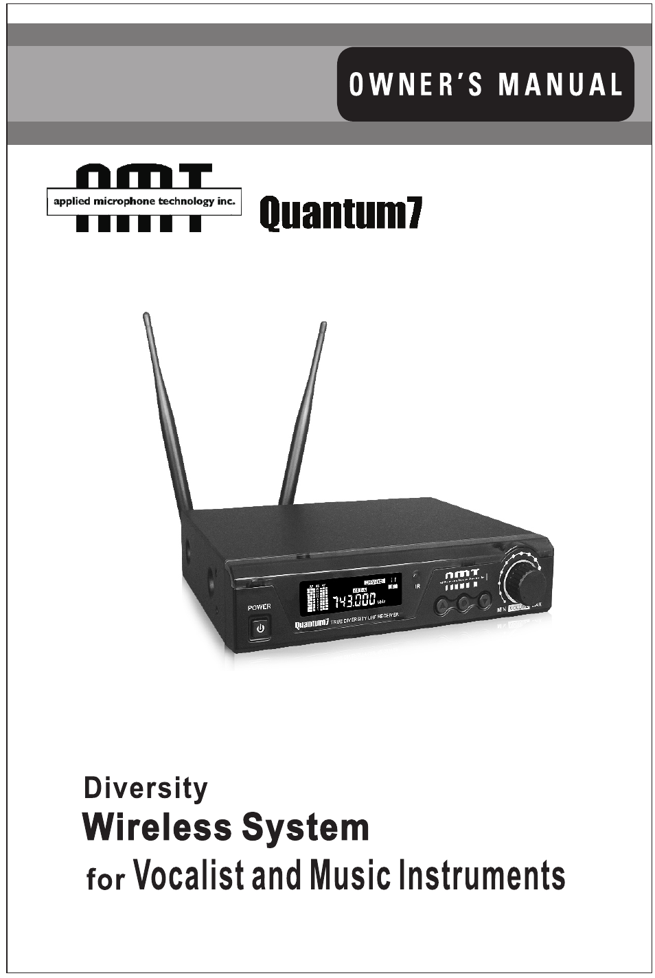 AMT Q7-TA2 Complete True Diversity Wireless Microphone System for TA2 ...