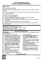 Maytag 27 Inch Smart Dryer Quick Reference Guide