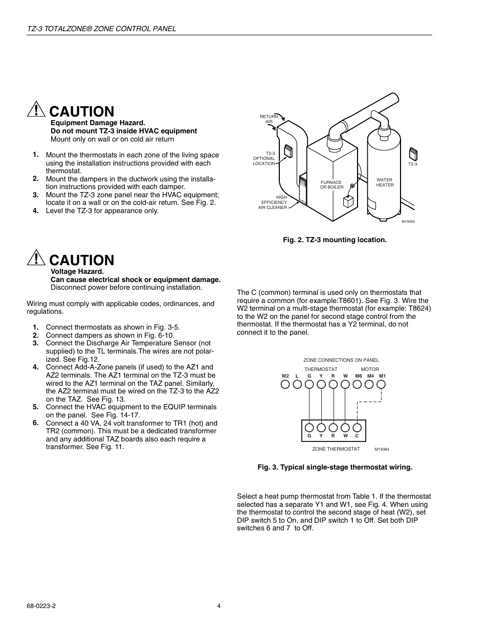 Installation, Mounting, Wiring | Honeywell TOTALZONE TZ-3 User Manual |  Page 4 / 16 CNC Controller Wiring Diagram Manuals Directory